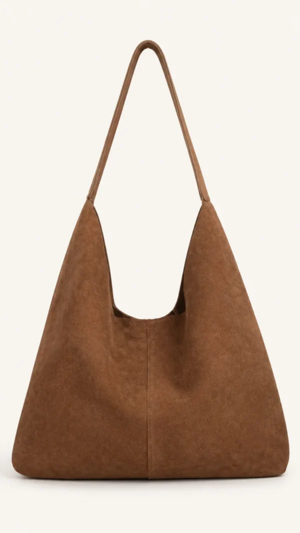 Bolsa Hobo Summer de piel de gamuza color café