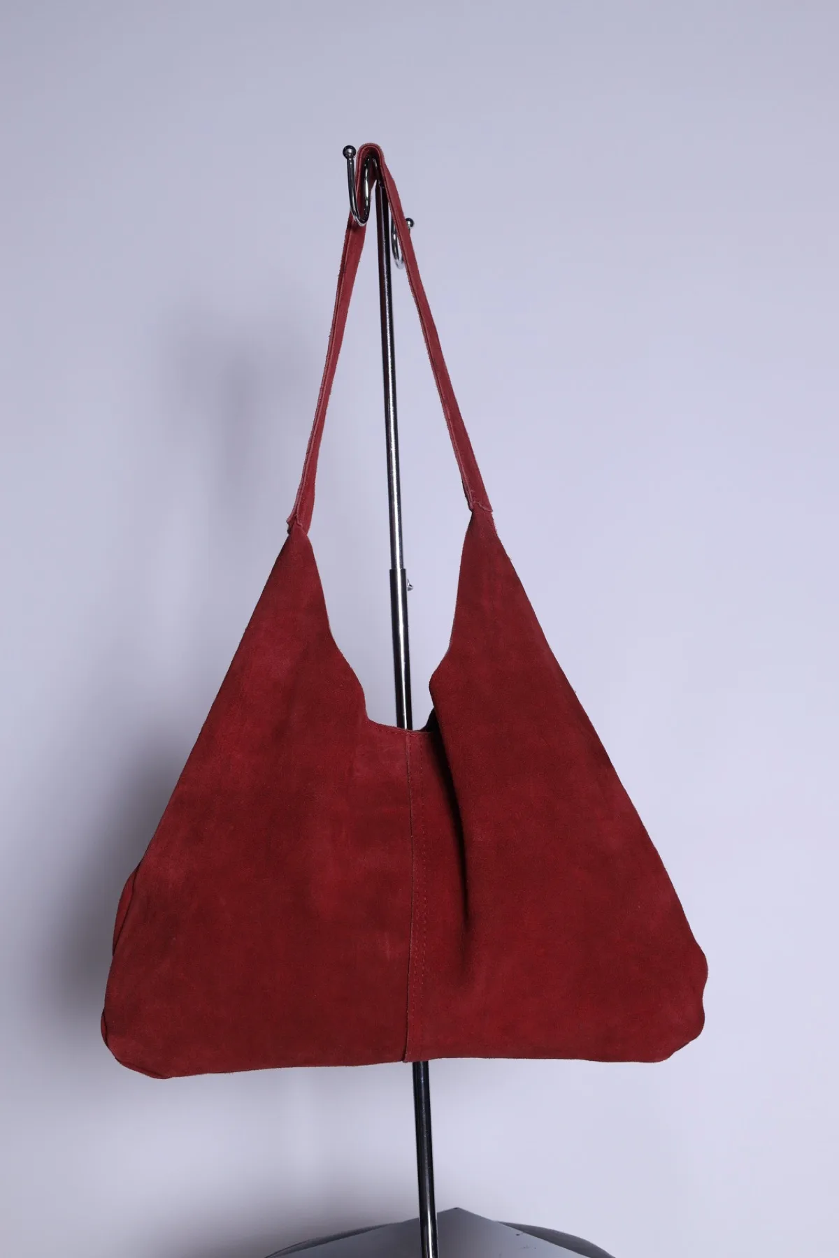 Bolsa Hobo Summer de gamuza color vino